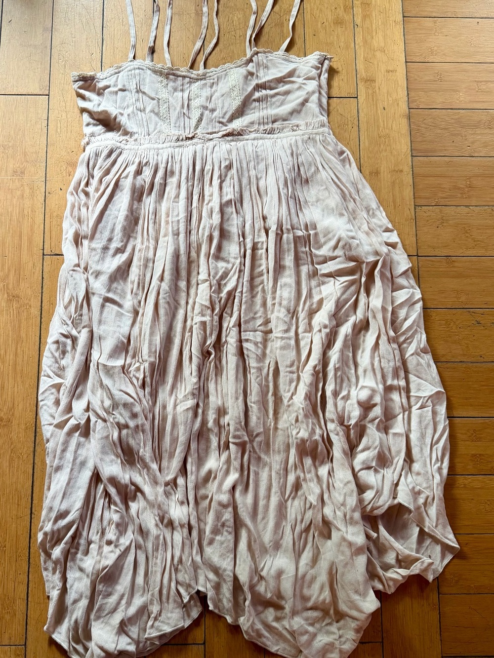 Joyfolie Athena Pale Blush Maxi Dress with Spaghetti Straps